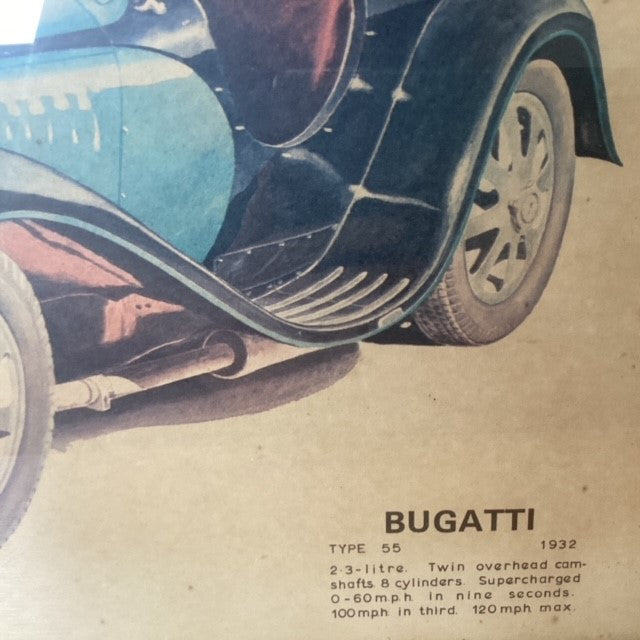 Tableau Lithographie Auto Bugatti Type 55 1932