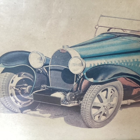 Tableau Lithographie Auto Bugatti Type 55 1932