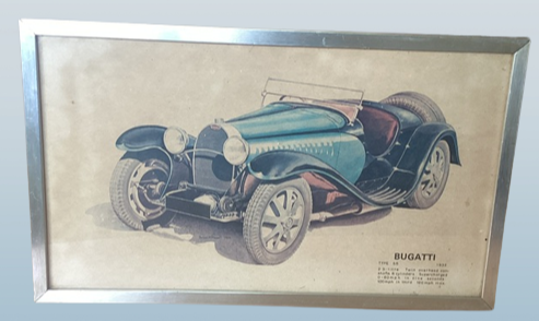 Tableau Lithographie Auto Bugatti Type 55 1932