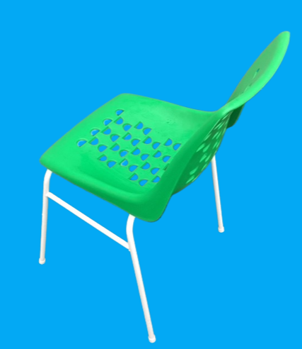 Chaise Bistrot des Années 1970 Plastique Vert Allibert Serie Alladin