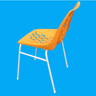 Chaise Bistrot des Années 1970 Plastique Orange Allibert Serie Alladin