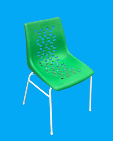 Chaise Bistrot des Années 1970 Plastique Vert Allibert Serie Alladin
