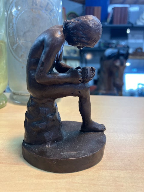 Statue Antiquité Bronze Homme Nue Le Tireur D'épine