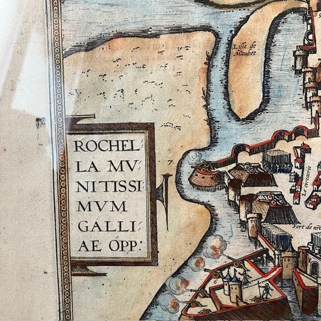 Gravure Rare Carte Vue Plan La Rochelle Siège Du Duc D'anjou 1573
