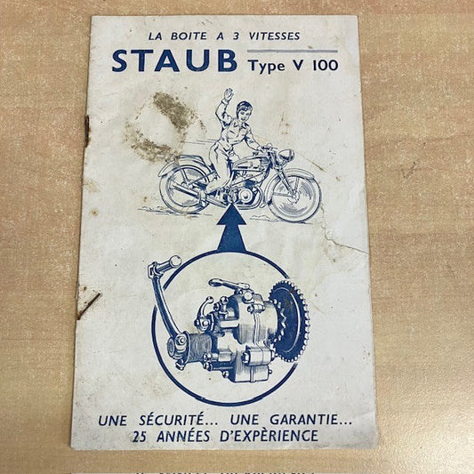 Document  Publicité Ancien Livret Staub Type V 100 La Boite A 3 Vitesses