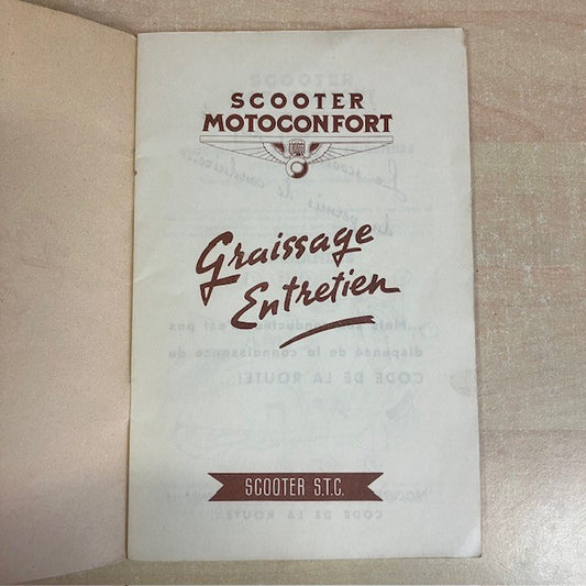 Livret, Notice D'Entretien Graissage, Scooter Motoconfort, Scooter STC