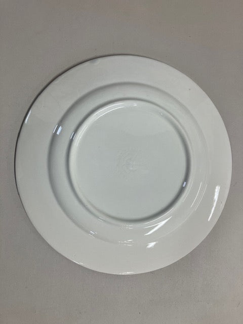 Assiette Plate Vintage Ceramica Quadrifoglio Bordeaux et Blanc