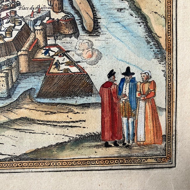 Gravure Rare Carte Vue Plan La Rochelle Siège Du Duc D'anjou 1573