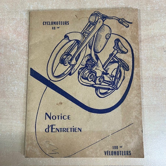 Document Publicité Ancien Livret Notice D'Entretien Cyclomoteurs 48 cm3