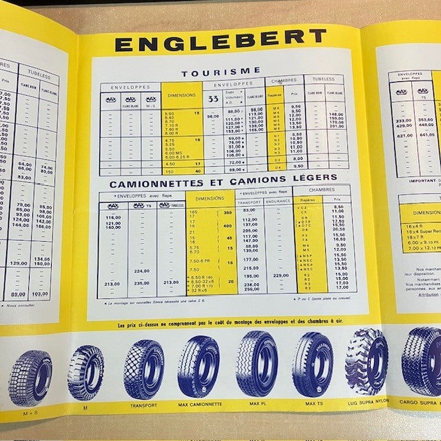 Document Ancien Publicité Livret Englebert  Société Francaise Du Pneu Auto 4 Juin 1963