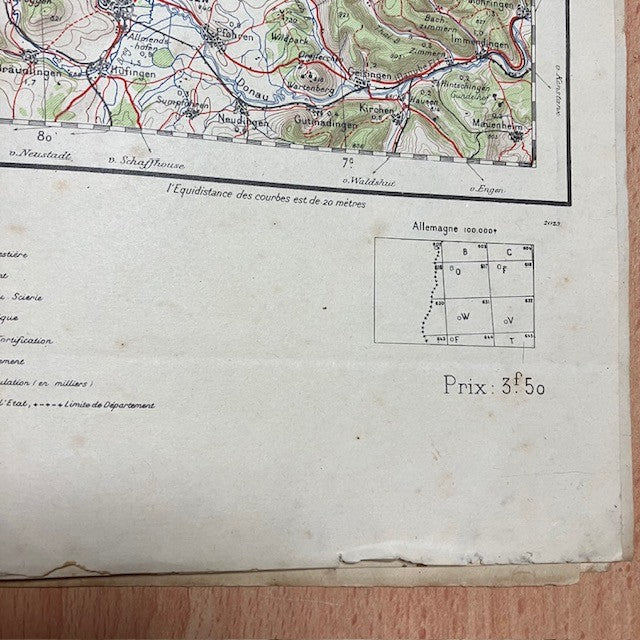 Ancienne Carte Géographique De L'Armée N° 28 Strasbourg