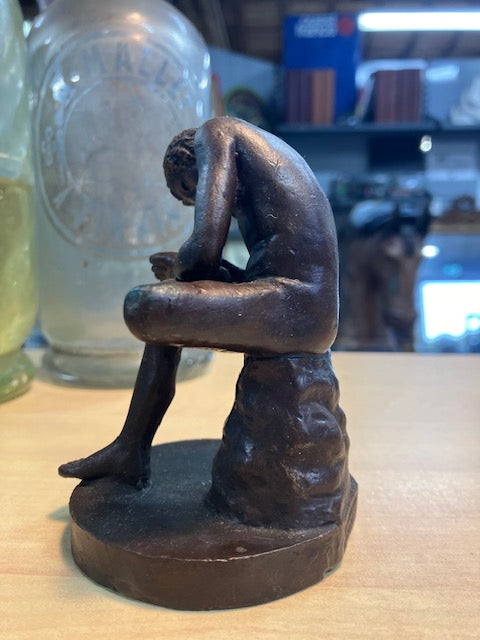 Statue Antiquité Bronze Homme Nue Le Tireur D'épine