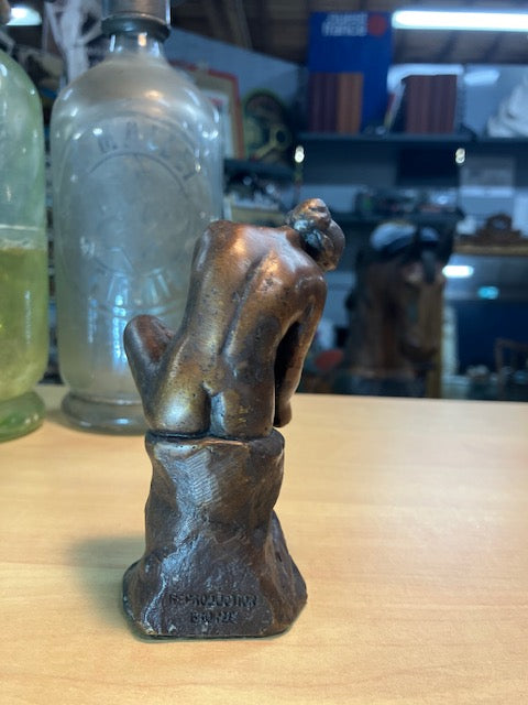 Statue Antiquité Bronze Femme Nue S'essuyant le Pied Dalou