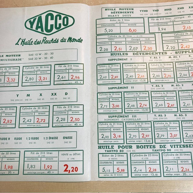 Document Ancien Publicité Livret Yacco Huile Moteur Des Records Du Monde