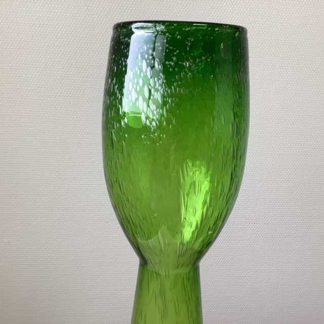 Grand Vase Verre Vert Bullé style Biot