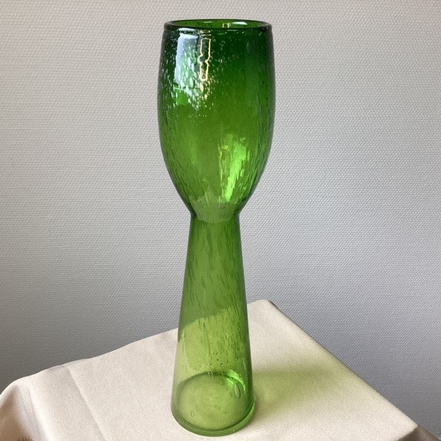 Grand Vase Verre Vert Bullé style Biot