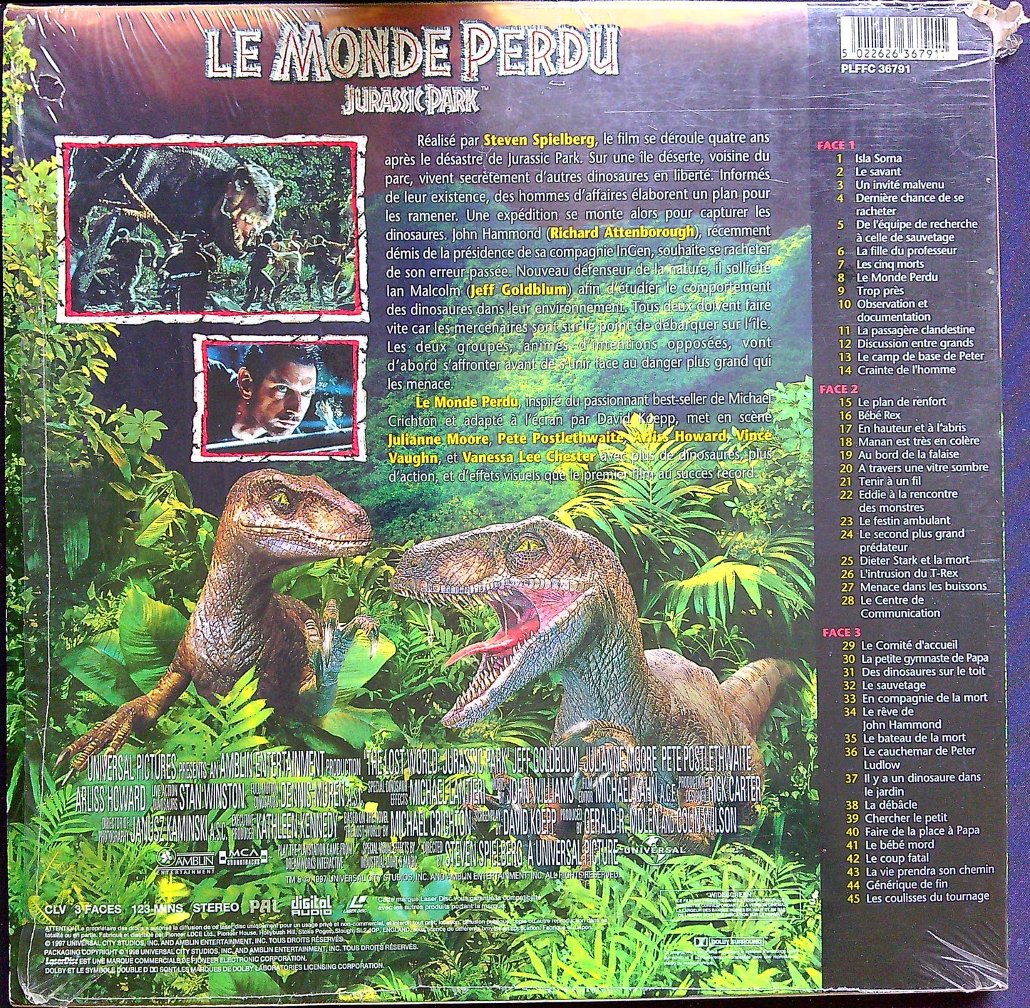 Laser Disc Le Monde Perdu Jurassic Park