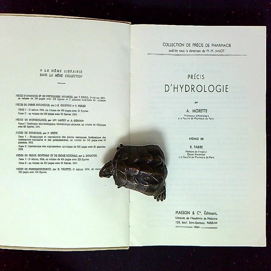 Livre Précis D' Hydrologie, Par A. Morette