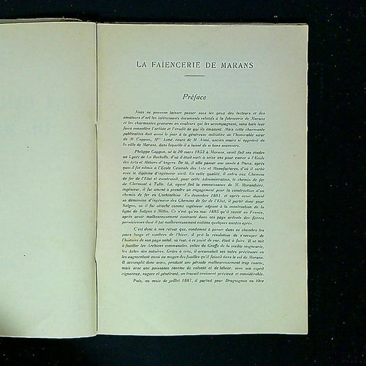 Livre La Faïencerie De Marans, Par P. Cappon