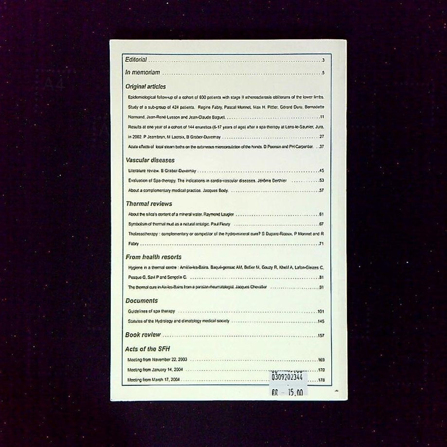 Livre La Presse Thermale Et Climatique, Année 2004, 141ème Année
