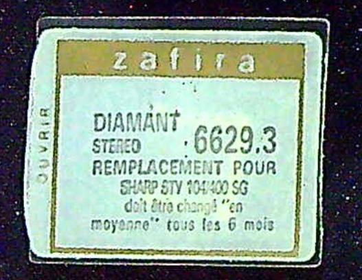 Saphir Diamant Stéréo SHARP STY 104 / 400 SG