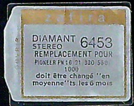 Saphir Diamant Stéréo 6453 PIONEER PN16/21/330/550