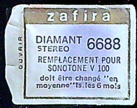 Saphir Diamant Stéréo Sonotone V100