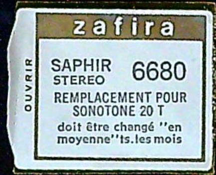 Saphir Diamant Stéréo 6680 SONOTONE 20 T