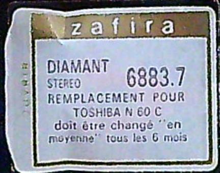 Saphir Diamant Stéréo 6883.7 TOSHIBA N60C / N61C