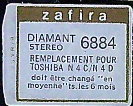 Saphir Diamant Stéréo 6884 TOSHIBA N4C / N4D