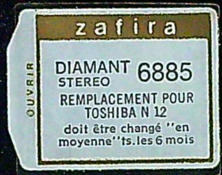 Saphir Diamant Stéréo 6885 TOSHIBA N12 C