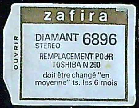 Saphir Diamant Stéréo 6896 TOSHIBA N280 N290 CMM