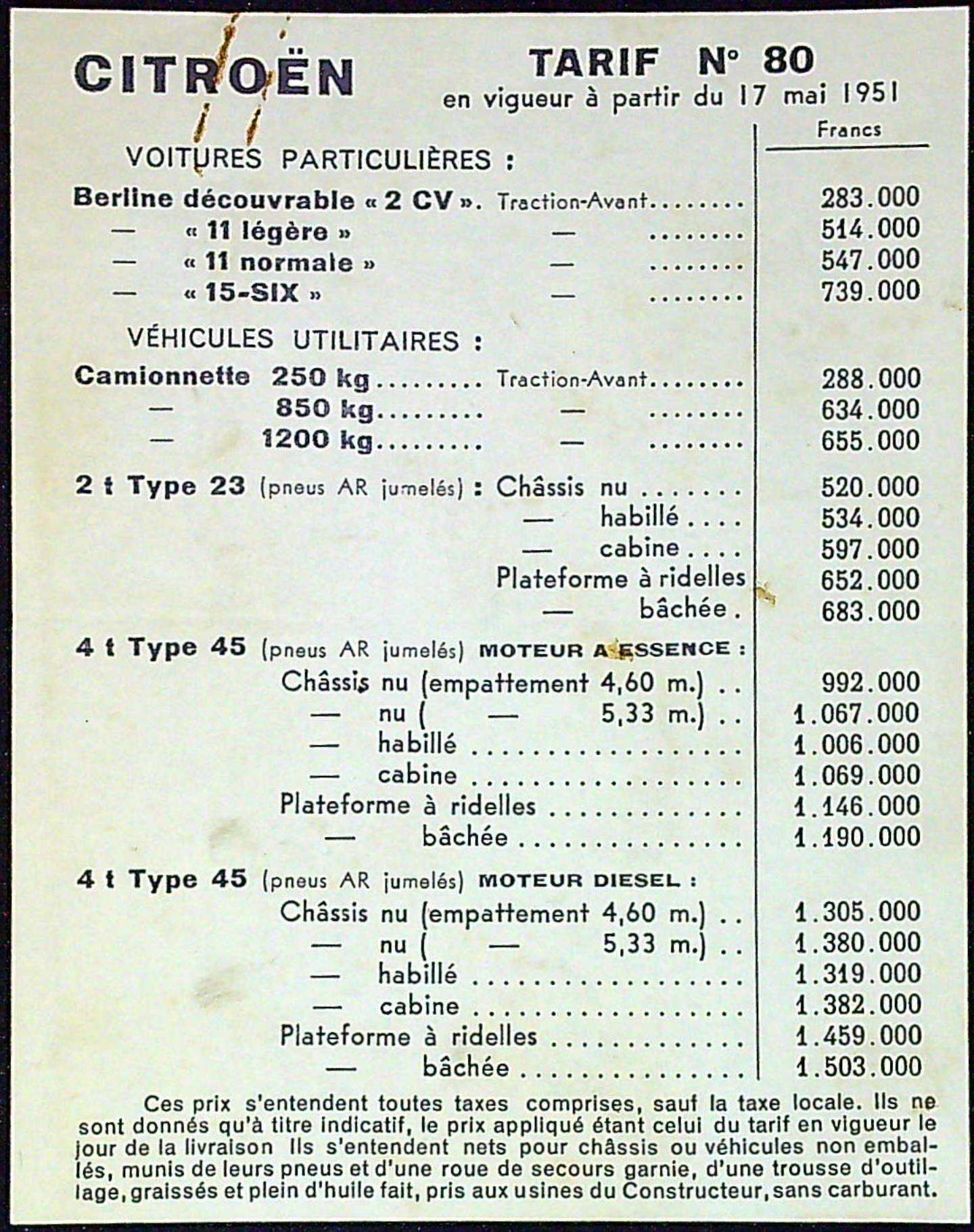 Document Ancienne Publicité Garage Citroën Traction Avant 1951