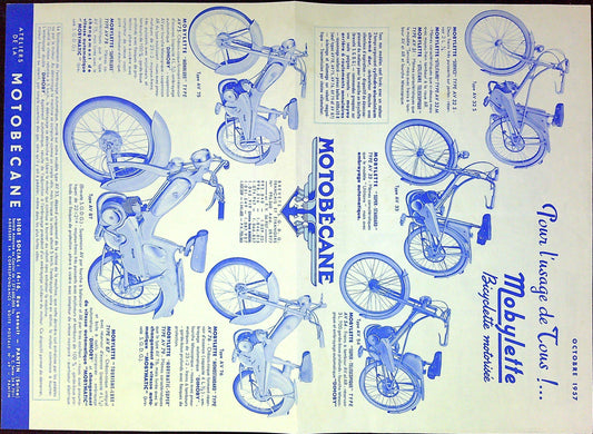 Document Ancienne Publicité Garage Motobécane 1957