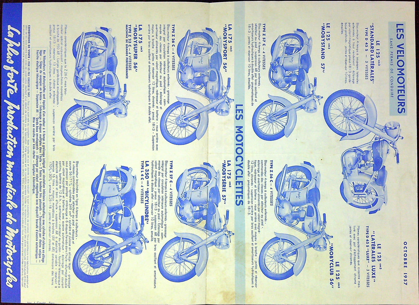 Document Ancienne Publicité Garage Motobécane 1957