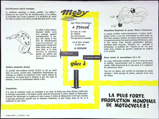 Document Ancienne Publicité Garage Motobécane 1957 Moby