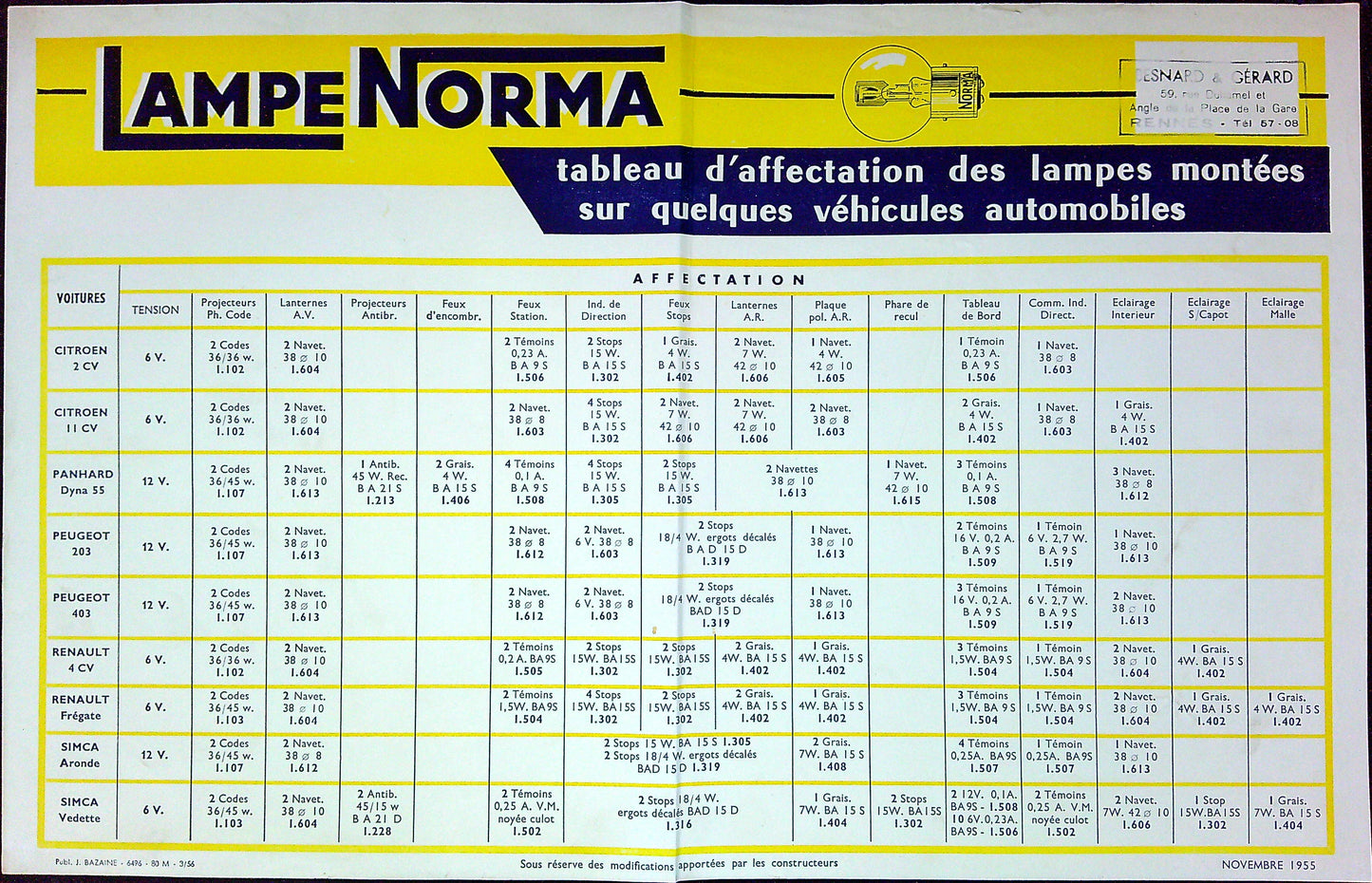 Document Ancienne Publicité Garage Lampe Norma