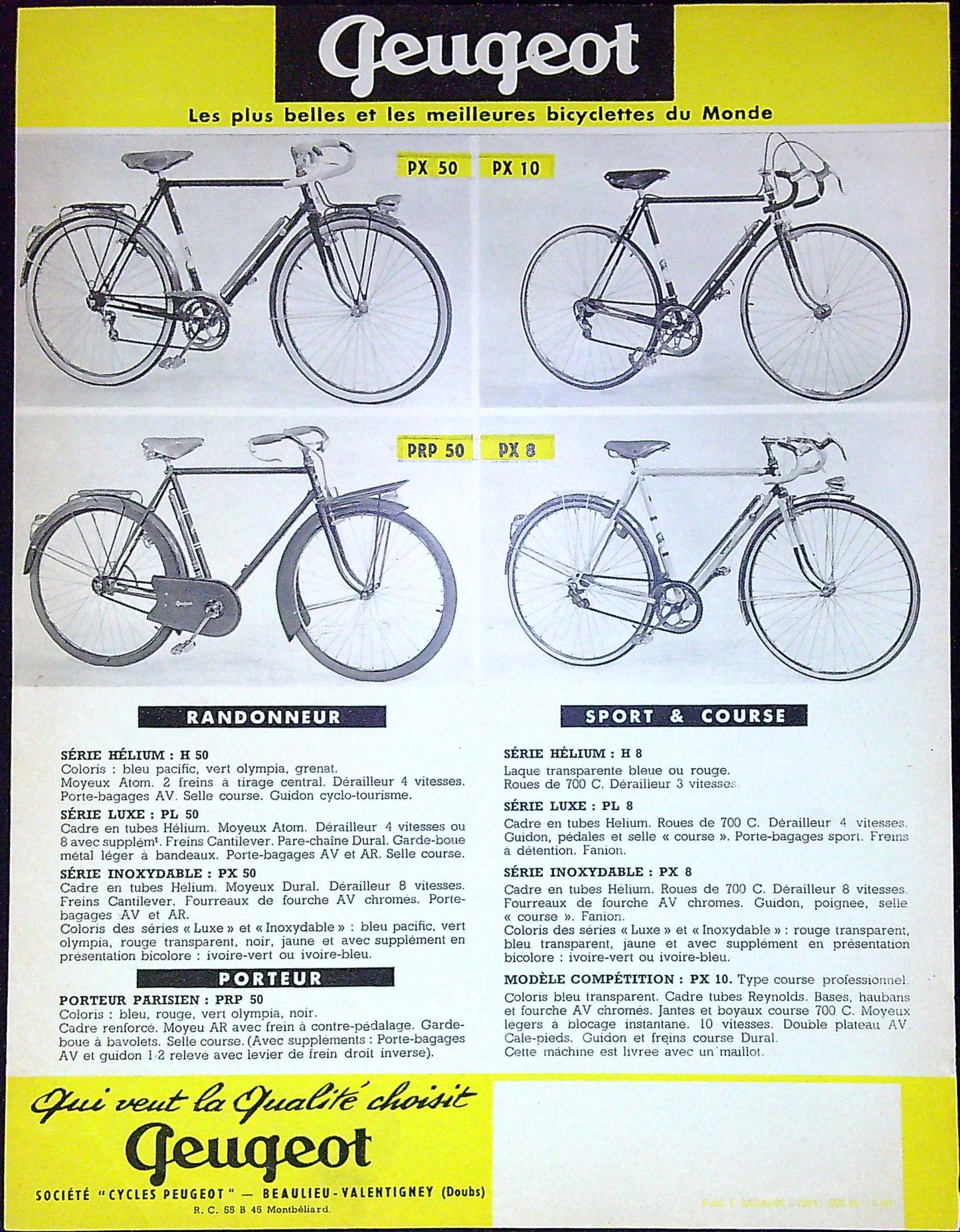 Document Ancienne Publicité Garage Vélo Peugeot