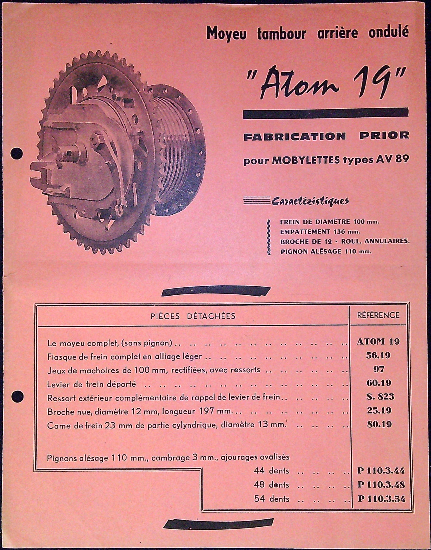 Document Ancienne Publicité Garage Atom 19 AV89