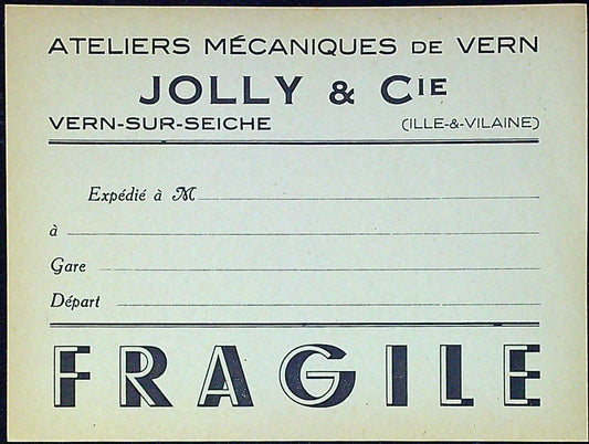 Document Ancienne Publicité Garage Vern Sur Seiche 35 Bretagne