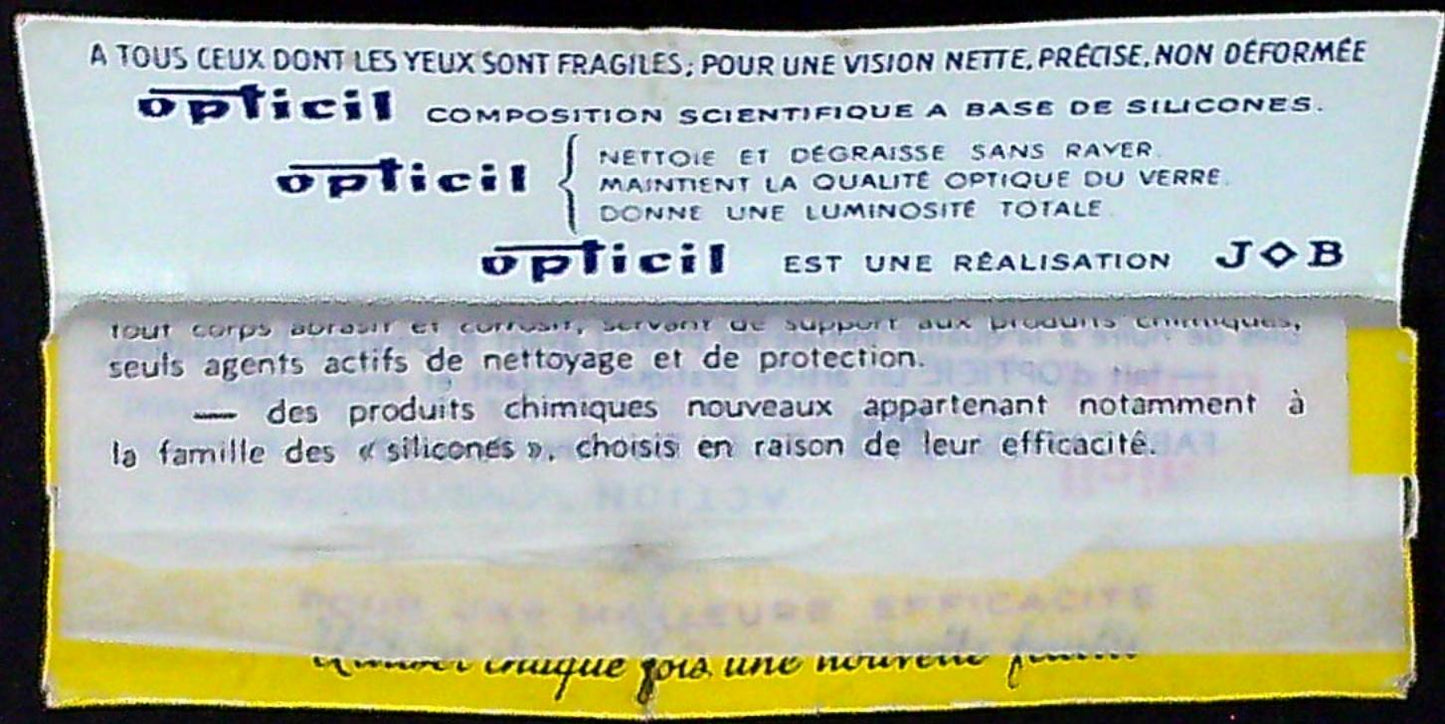 Document Publicité Ancien Carnet Opticil Protège Votre Vue