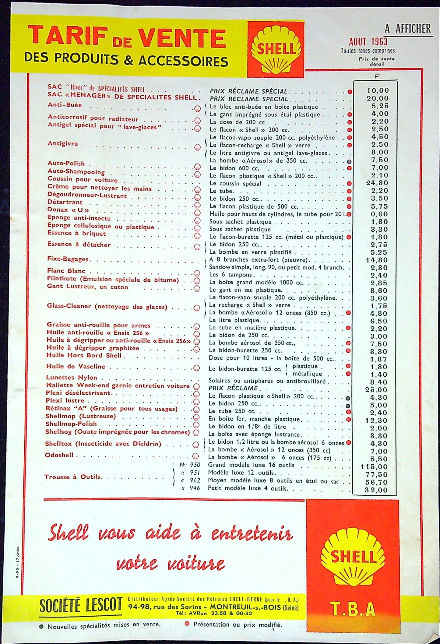 Document Publicité Affiche Huile Shell Aout 1963