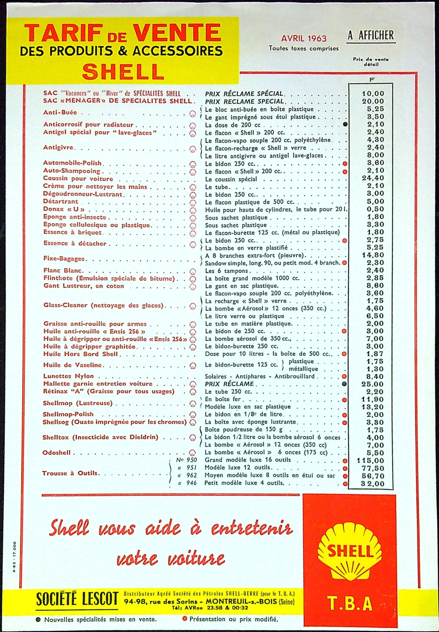 Document Publicité Affiche Huile Shell Avril 1963