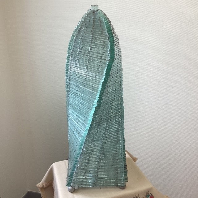 Grande Lampe à Poser En Lame De Verre