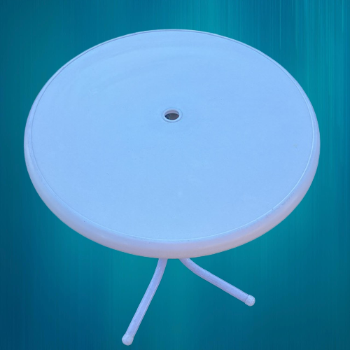 Petite Table Bistrot Blanche, Plateau Rond Plastique