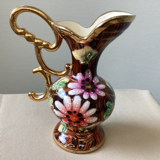 Vase Motif Fleur Hubert Bequet Céramique D'art Faïence Belge