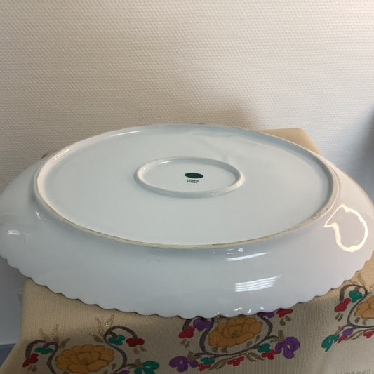 Grand Plat En Porcelaine De Limoges Geraud Limonfines Décors Poissons D'eau Douce