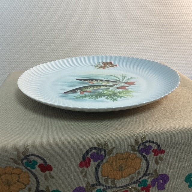 Assiette En Porcelaine De Limoges Geraud Limonfines Décors Poissons D'eau Douce