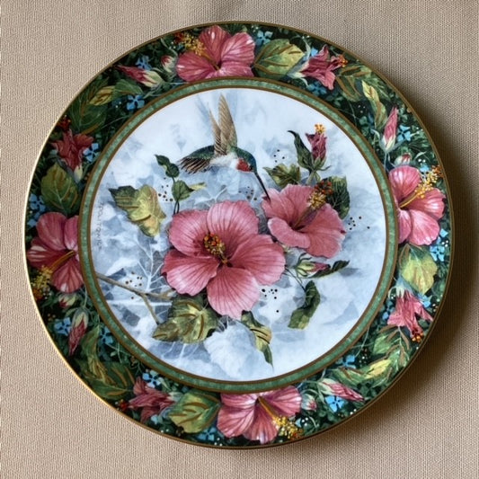 Assiette The Imperial Hummingbird Oiseau Colibri Fleurs