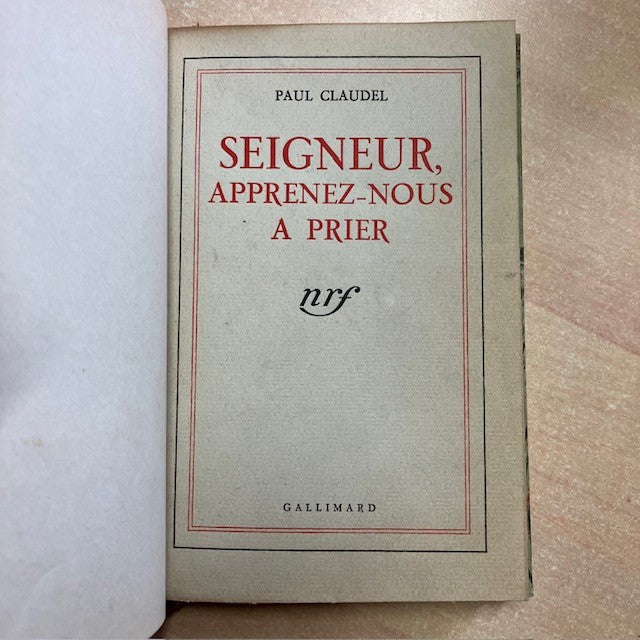 Livre Seigneur Apprenez Nous À Prier De Paul Claudel